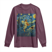 Jesus Shark Stary Night Long Sleeve Shirt Artist Van Gogh Christian - Wonder Print Shop