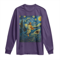 Jesus Shark Stary Night Long Sleeve Shirt Artist Van Gogh Christian - Wonder Print Shop