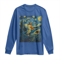 Jesus Shark Stary Night Long Sleeve Shirt Artist Van Gogh Christian - Wonder Print Shop