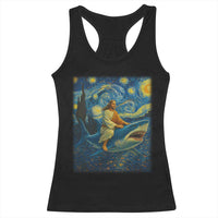 Jesus Shark Stary Night Racerback Tank Top Artist Van Gogh Christian - Wonder Print Shop