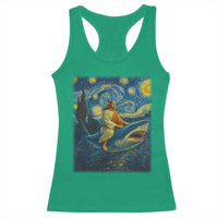 Jesus Shark Stary Night Racerback Tank Top Artist Van Gogh Christian - Wonder Print Shop