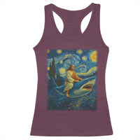 Jesus Shark Stary Night Racerback Tank Top Artist Van Gogh Christian - Wonder Print Shop