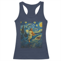Jesus Shark Stary Night Racerback Tank Top Artist Van Gogh Christian - Wonder Print Shop