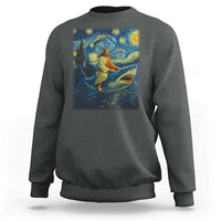 Jesus Shark Stary Night Sweatshirt Artist Van Gogh Christian - Wonder Print Shop
