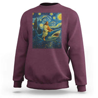 Jesus Shark Stary Night Sweatshirt Artist Van Gogh Christian - Wonder Print Shop
