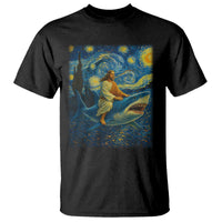 Jesus Shark Stary Night T Shirt Artist Van Gogh Christian - Wonder Print Shop
