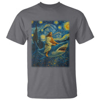 Jesus Shark Stary Night T Shirt Artist Van Gogh Christian - Wonder Print Shop