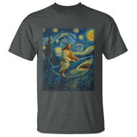 Jesus Shark Stary Night T Shirt Artist Van Gogh Christian - Wonder Print Shop