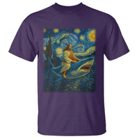 Jesus Shark Stary Night T Shirt Artist Van Gogh Christian - Wonder Print Shop