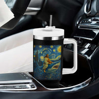 Jesus Shark Stary Night Tumbler With Handle Artist Van Gogh Christian