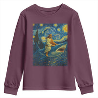 Jesus Shark Stary Night Youth Sweatshirt Artist Van Gogh Christian - Wonder Print Shop
