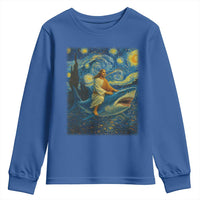 Jesus Shark Stary Night Youth Sweatshirt Artist Van Gogh Christian - Wonder Print Shop