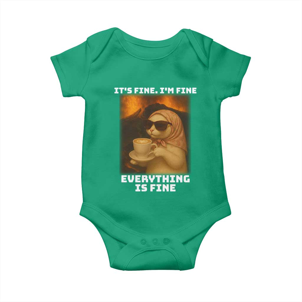 Funny Cat Meme Baby Onesie It Is Fine I Am Fine Every Thing Is Fine - Wonder Print Shop