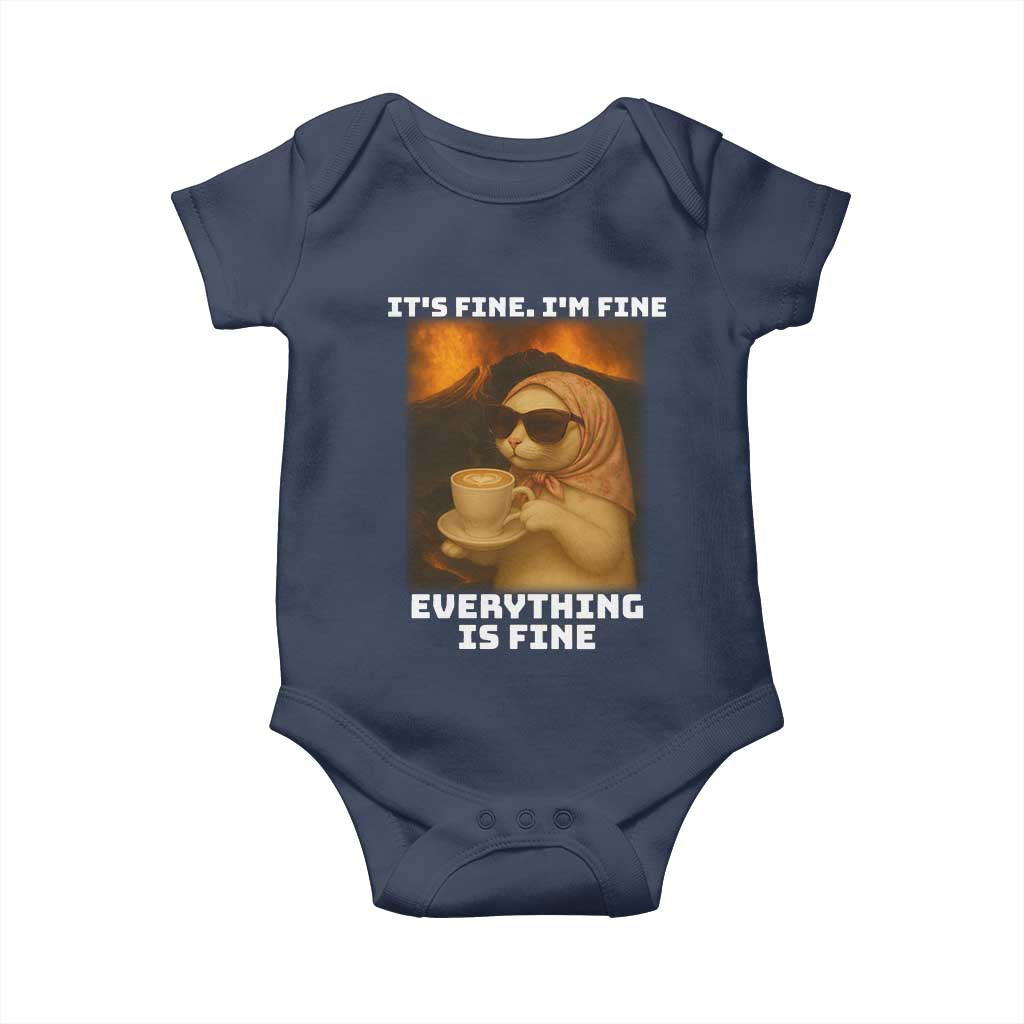 Funny Cat Meme Baby Onesie It Is Fine I Am Fine Every Thing Is Fine - Wonder Print Shop