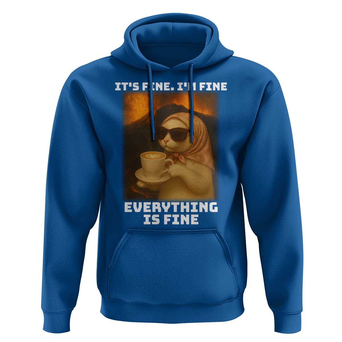 Funny Cat Meme Hoodie It Is Fine I Am Fine Every Thing Is Fine - Wonder Print Shop