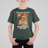 Funny Cat Meme T Shirt For Kid It Is Fine I Am Fine Every Thing Is Fine - Wonder Print Shop
