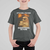 Funny Cat Meme T Shirt For Kid It Is Fine I Am Fine Every Thing Is Fine - Wonder Print Shop