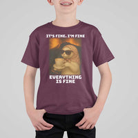 Funny Cat Meme T Shirt For Kid It Is Fine I Am Fine Every Thing Is Fine - Wonder Print Shop