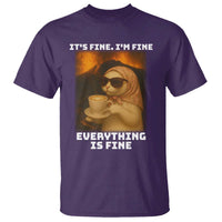 Funny Cat Meme T Shirt It Is Fine I Am Fine Every Thing Is Fine - Wonder Print Shop
