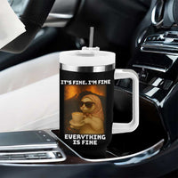 Funny Cat Meme Tumbler With Handle It Is Fine I Am Fine Every Thing Is Fine - Wonder Print Shop