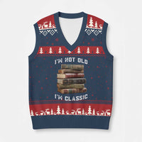 Funny Book Lover V-Neck Knit Sweater Vest I Am Not Old I Am Classic - Wonder Print Shop
