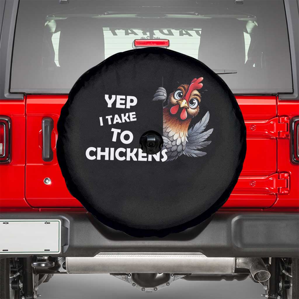 Funny Cute Chicken Spare Tire Cover Yep I Talk To Chickens Farm Animal Lover - Wonder Print Shop