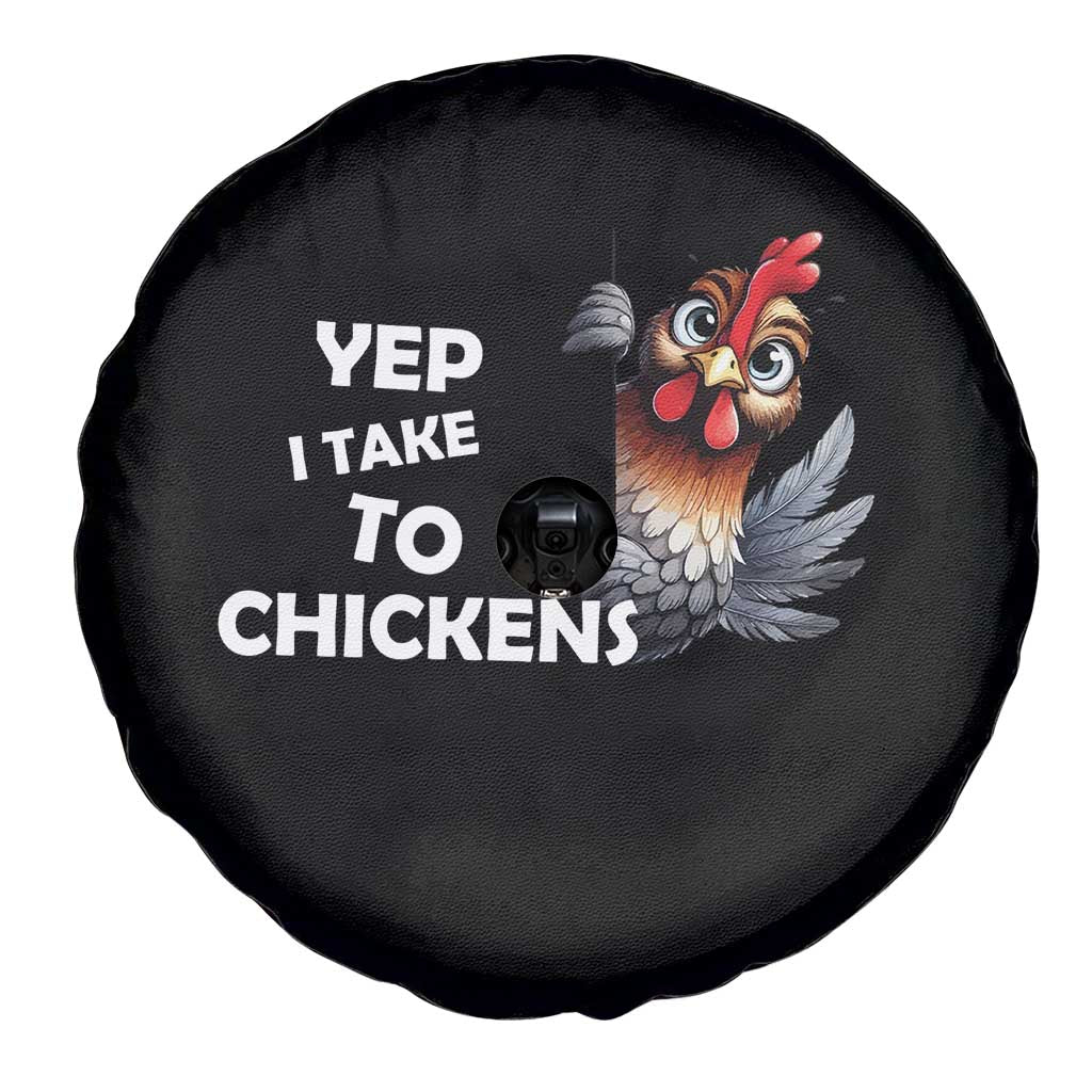 Funny Cute Chicken Spare Tire Cover Yep I Talk To Chickens Farm Animal Lover - Wonder Print Shop