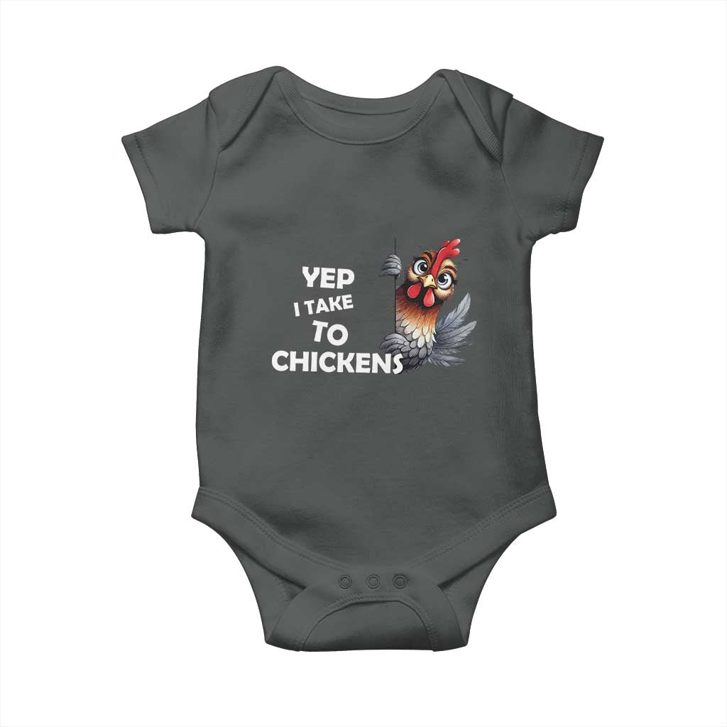 Funny Cute Chicken Baby Onesie Yep I Talk To Chickens Farm Animal Lover - Wonder Print Shop