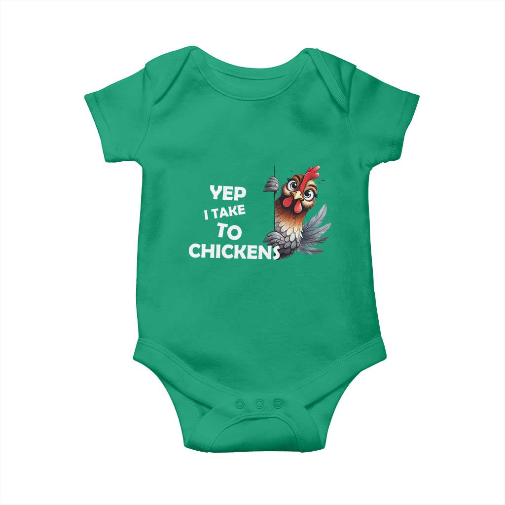 Funny Cute Chicken Baby Onesie Yep I Talk To Chickens Farm Animal Lover - Wonder Print Shop