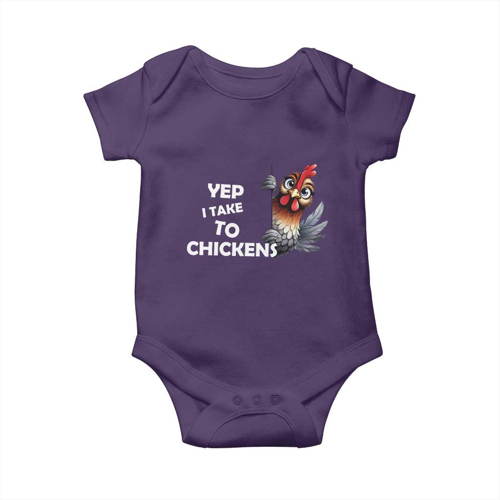Funny Cute Chicken Baby Onesie Yep I Talk To Chickens Farm Animal Lover - Wonder Print Shop