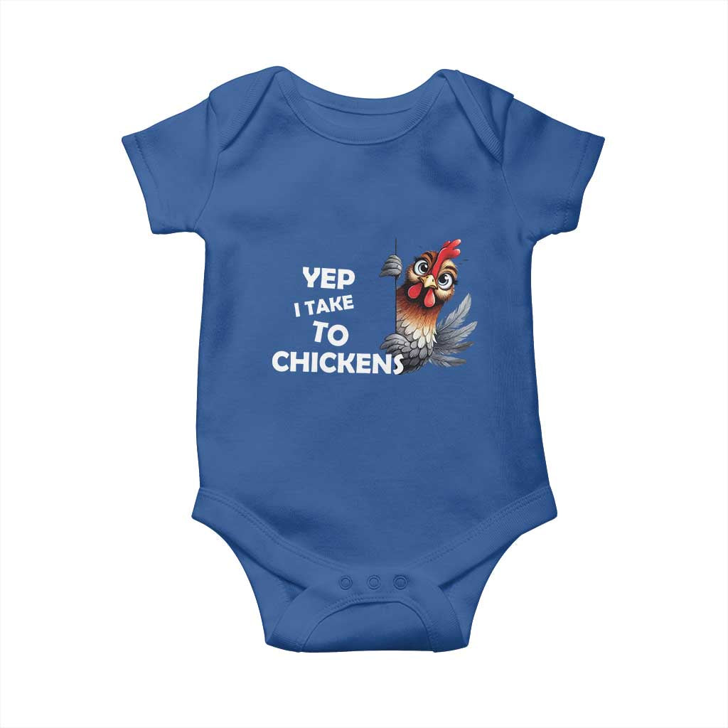 Funny Cute Chicken Baby Onesie Yep I Talk To Chickens Farm Animal Lover - Wonder Print Shop
