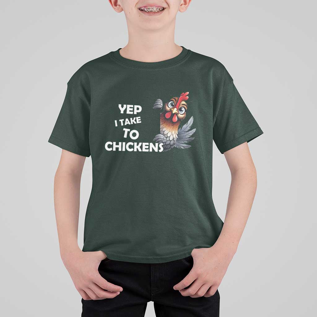 Funny Cute Chicken T Shirt For Kid Yep I Talk To Chickens Farm Animal Lover - Wonder Print Shop