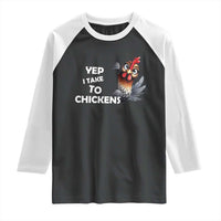 Funny Cute Chicken Raglan Shirt Yep I Talk To Chickens Farm Animal Lover - Wonder Print Shop