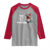 Funny Cute Chicken Raglan Shirt Yep I Talk To Chickens Farm Animal Lover - Wonder Print Shop