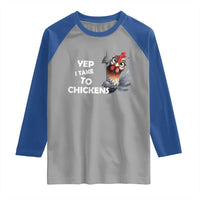 Funny Cute Chicken Raglan Shirt Yep I Talk To Chickens Farm Animal Lover - Wonder Print Shop
