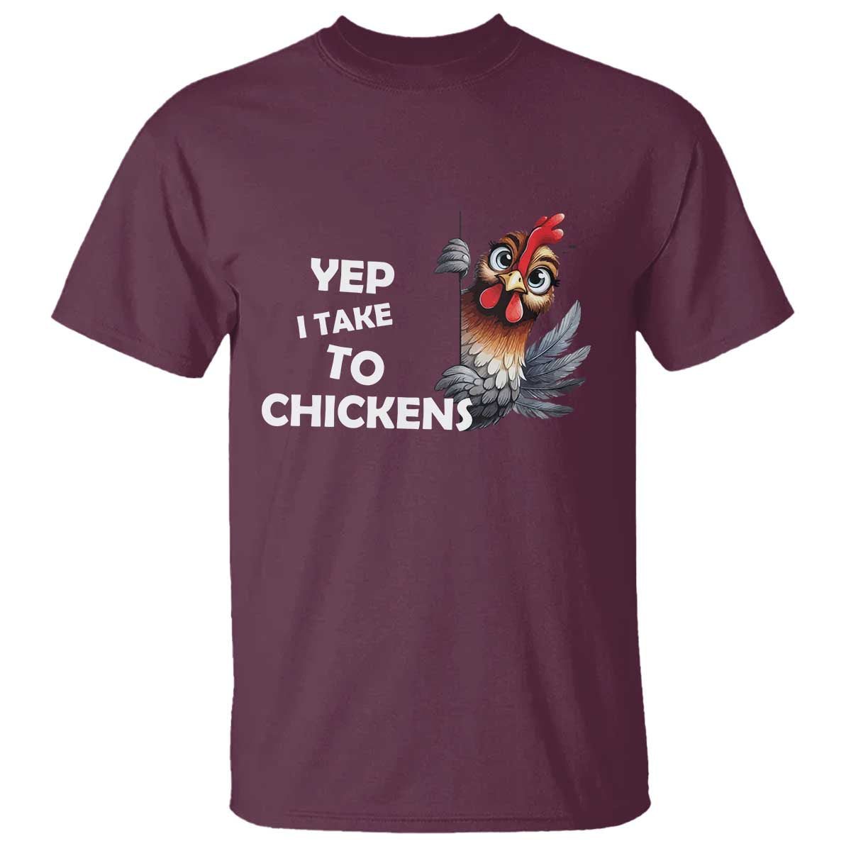 Funny Cute Chicken T Shirt Yep I Talk To Chickens Farm Animal Lover - Wonder Print Shop