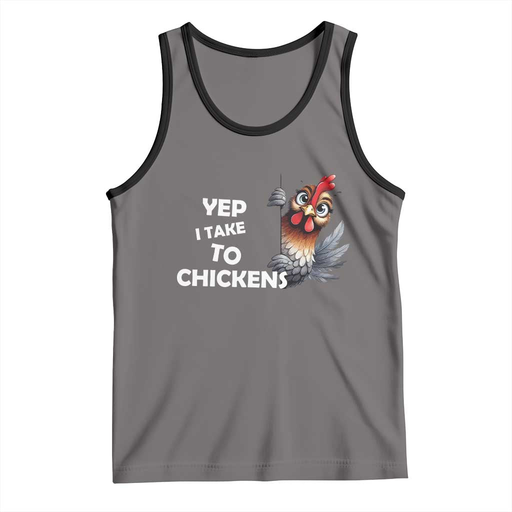 Funny Cute Chicken Tank Top Yep I Talk To Chickens Farm Animal Lover - Wonder Print Shop