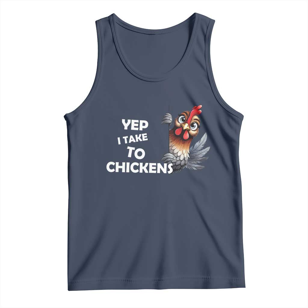 Funny Cute Chicken Tank Top Yep I Talk To Chickens Farm Animal Lover - Wonder Print Shop