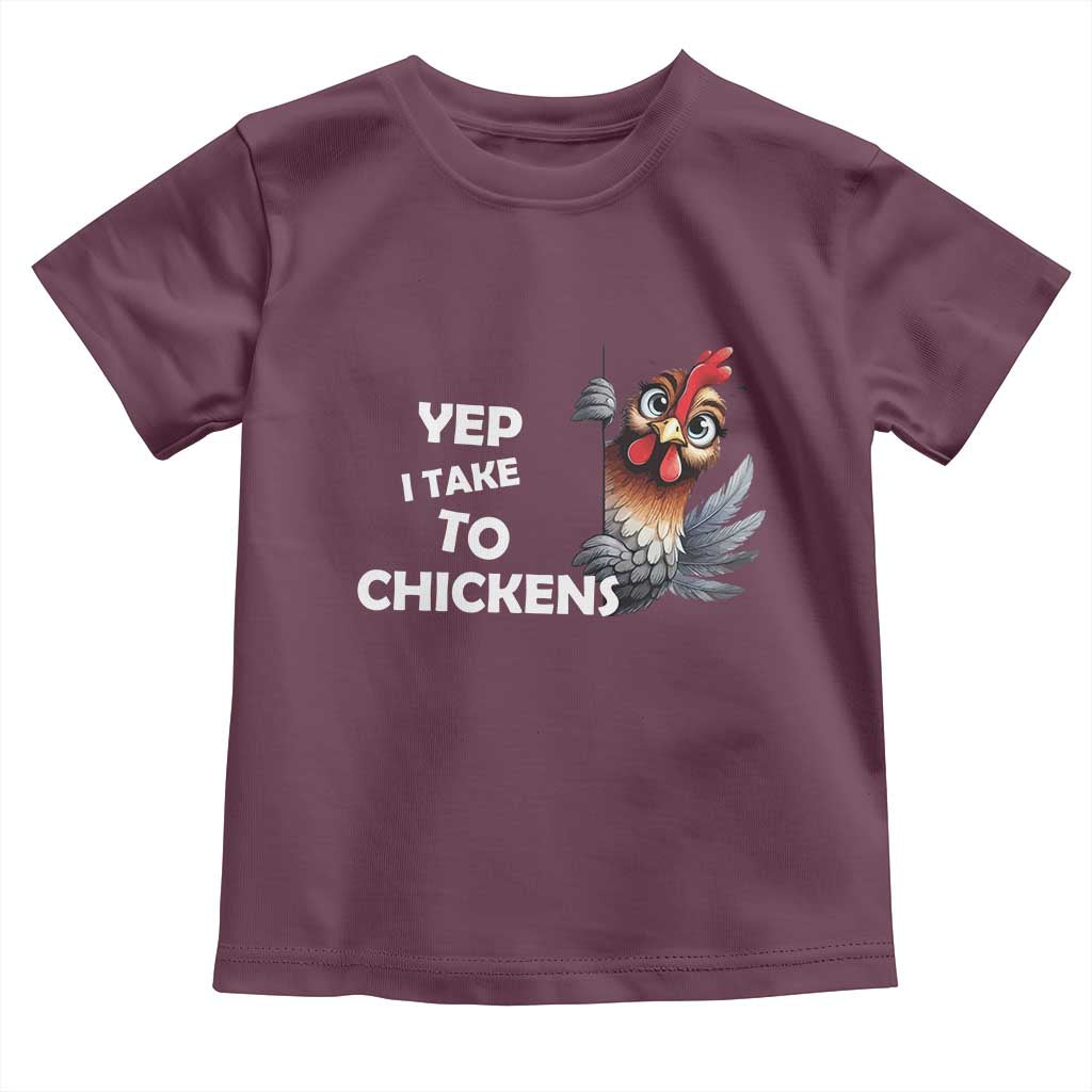 Funny Cute Chicken Toddler T Shirt Yep I Talk To Chickens Farm Animal Lover - Wonder Print Shop
