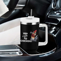 Funny Cute Chicken Tumbler With Handle Yep I Talk To Chickens Farm Animal Lover