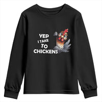Funny Cute Chicken Youth Sweatshirt Yep I Talk To Chickens Farm Animal Lover - Wonder Print Shop