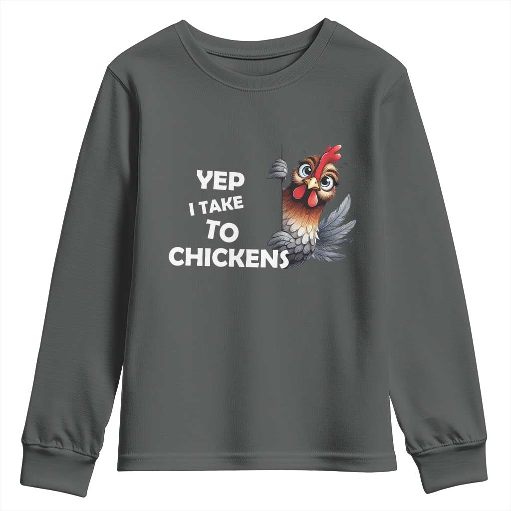 Funny Cute Chicken Youth Sweatshirt Yep I Talk To Chickens Farm Animal Lover - Wonder Print Shop
