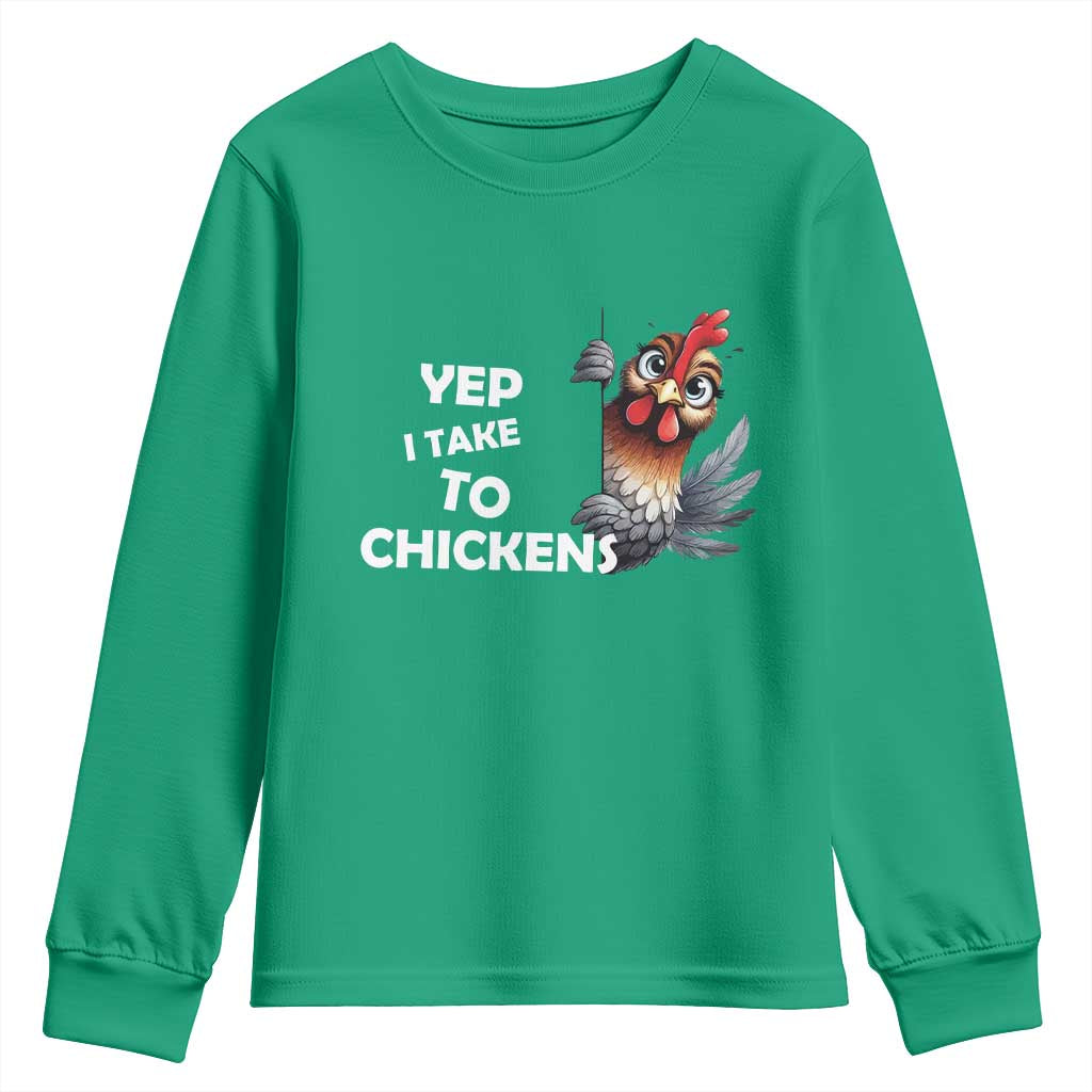Funny Cute Chicken Youth Sweatshirt Yep I Talk To Chickens Farm Animal Lover - Wonder Print Shop