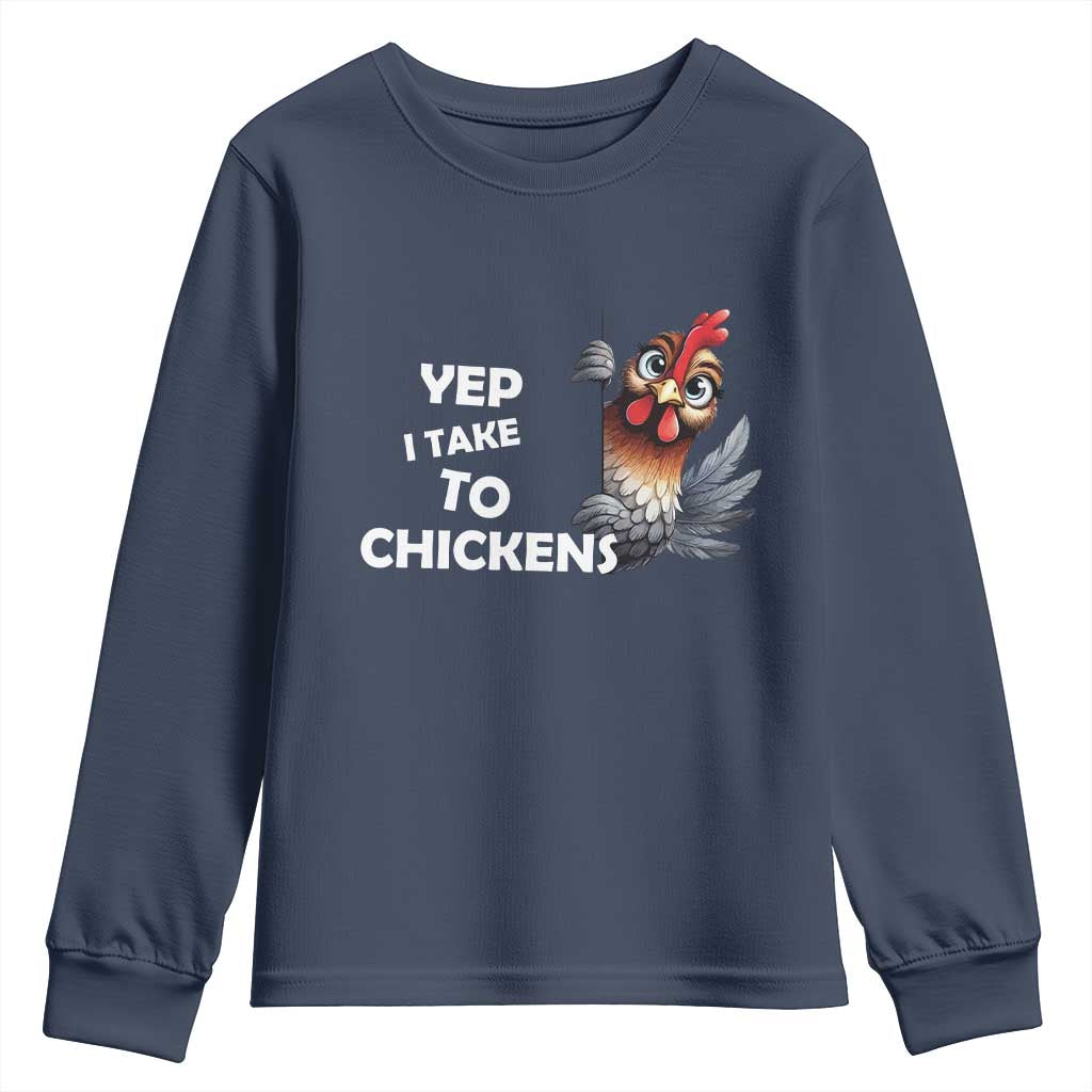 Funny Cute Chicken Youth Sweatshirt Yep I Talk To Chickens Farm Animal Lover - Wonder Print Shop
