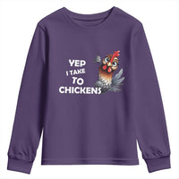 Funny Cute Chicken Youth Sweatshirt Yep I Talk To Chickens Farm Animal Lover - Wonder Print Shop