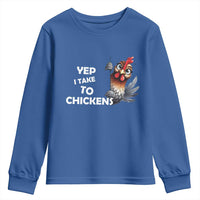 Funny Cute Chicken Youth Sweatshirt Yep I Talk To Chickens Farm Animal Lover - Wonder Print Shop