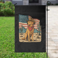Patriotic Cowboy Dog Garden Flag American Flag Western Country - Wonder Print Shop
