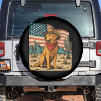 Patriotic Cowboy Dog Spare Tire Cover American Flag Western Country - Wonder Print Shop