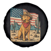 Patriotic Cowboy Dog Spare Tire Cover American Flag Western Country - Wonder Print Shop