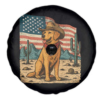 Patriotic Cowboy Dog Spare Tire Cover American Flag Western Country - Wonder Print Shop